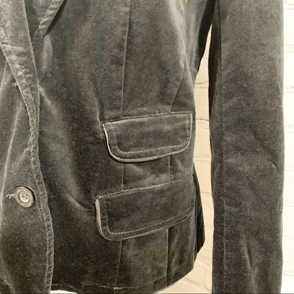 Calvin Klein Black Velvet Two Button Medium Jacket - image 4